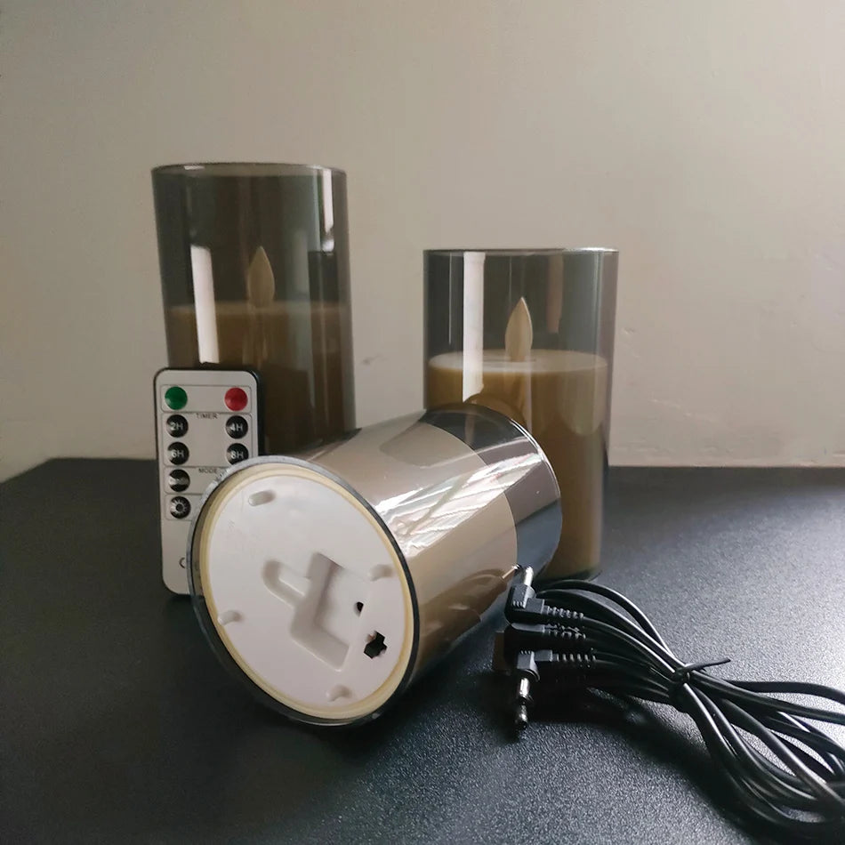 Bougies LED rechargeables par USB – Lot de 3 pièces avec télécommande