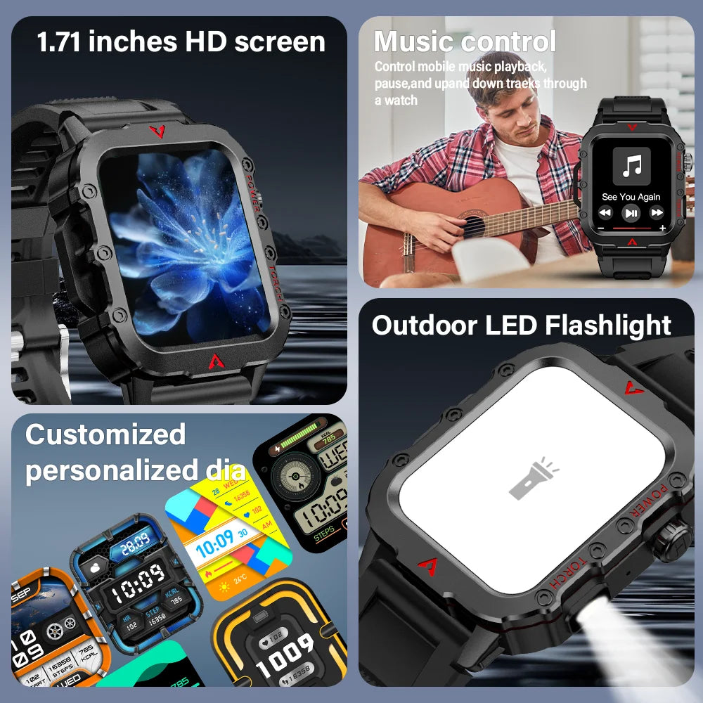 Montre connectée LAXASFIT 2024 avec appels Bluetooth et suivi de la santé