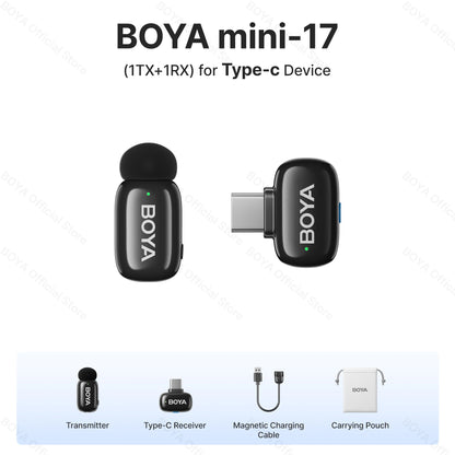 Mini microphone cravate sans fil BOYA pour iOS et Android