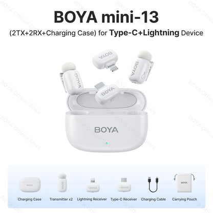 Mini microphone cravate sans fil BOYA pour iOS et Android