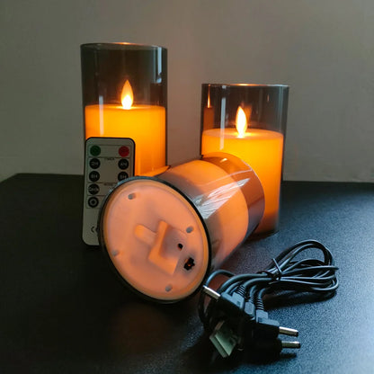 Bougies LED rechargeables par USB – Lot de 3 pièces avec télécommande