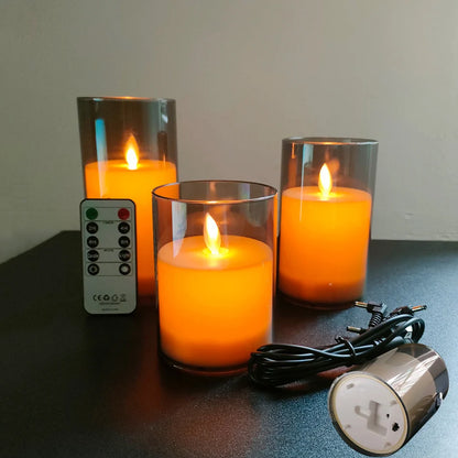 Bougies LED rechargeables par USB – Lot de 3 pièces avec télécommande