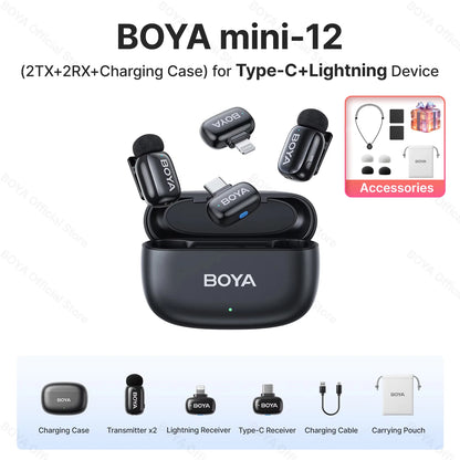 Mini microphone cravate sans fil BOYA pour iOS et Android