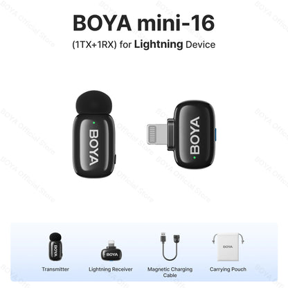Mini microphone cravate sans fil BOYA pour iOS et Android
