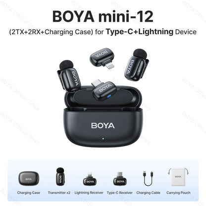 Mini microphone cravate sans fil BOYA pour iOS et Android